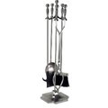 Dagan Dagan 7532 Fireplace Tool Set - Rail on Base; Pewter - 5 Piece 7532